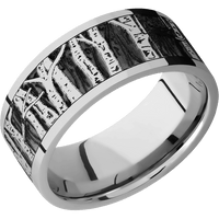 9mm wide Flat Titanium Ring with Polish Finish / Aspen Design