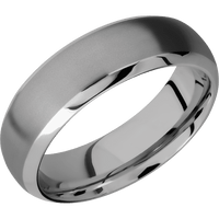 7mm wide Domed Bevel Titanium Ring with Sand Blast Finish