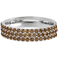 Clarissa Style 10k White Gold Ring / Half Eternity .825 TCW of Chocolate Diamonds / Size 5.25