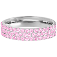 Clarissa Style 10k White Gold Ring / Half Eternity .825 TCW of Light Pink Sapphires / Size 5.25