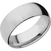 8mm wide Domed Titanium Ring with Satin Finish