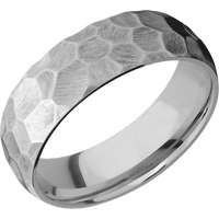 7mm wide Domed Titanium Ring with Rock Finish