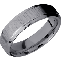 6mm wide Stepped Bevel Tantalum Ring with Treebark 1 Finish