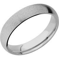 5mm wide Domed Titanium Ring with Stone Finish