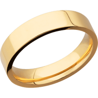 5mm wide Flat 14k Yellow Gold Ring with Polish Finish