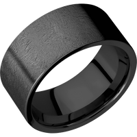 10mm wide Flat Black Titanium Ring with Distressed Finish