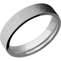 5mm wide Flat Titanium Ring with Stipple Finish