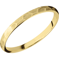 2mm wide DomedStandard Weight 10k Yellow Gold Ring with Rock Finish and  Finish