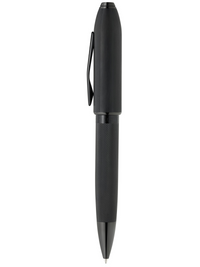 Peerless™ Polished Black PVD Engraved Diamond Pattern with Black PVD Appointments and Swarovski Crystal Ballpoint Pen