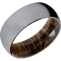 8mm wide Domed Tantalum Ring with Satin Finish / Bocote Sleeve