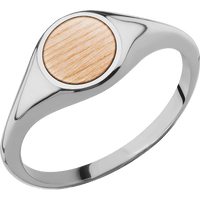 Circle Titanium Signet Ring / Polish Ring Finish and Polish Signet Finish / Baseball Bat Inlay / Size 8.5