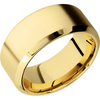 10mm wide High Bevel 22k Yellow Gold Ring with Bead Blast Finish / Kings Field Camo Sleeve
