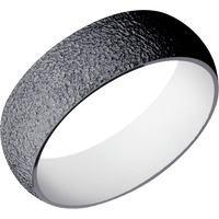 7mm wide Domed Tantalum Ring with Stipple Finish / Snow White Cerakote Sleeve