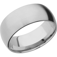 9mm wide Domed Titanium Ring with Satin Finish