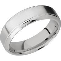 7mm wide High Bevel Milgrain Titanium Ring with Satin Finish