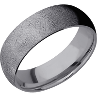 7mm wide Domed Tantalum Ring with Distressed Finish