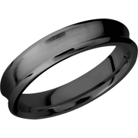 5mm wide Concave Bevel Black Titanium Ring with Satin Finish / Twisted Leaf Design