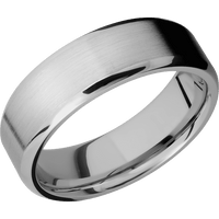 7mm wide Beveled Titanium Ring with Satin Finish