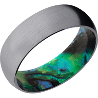 7mm wide Domed Tantalum Ring with Satin Finish / Abalone Sleeve