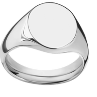 Medium Oval signet ring (16x13mm) in Cobalt Chrome, with a Wide style band.