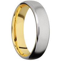 Titanium + Bead , Polish Finish + 14K Yellow Gold