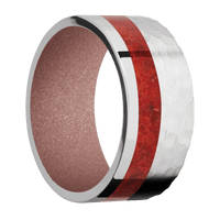 Palladium Silver + Hammer , Polish Finish + Rose Gold