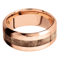 14K Rose Gold + Hammer , Polish Finish