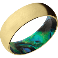 14K Yellow Gold + Satin Finish + Abalone