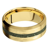 10K Yellow Gold + Treebarkh , Satin Finish