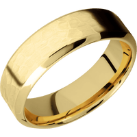 10K Yellow Gold + Hammer , Polish Finish