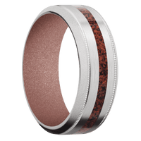 14K White Gold + Satin , Bead Finish + Rose Gold