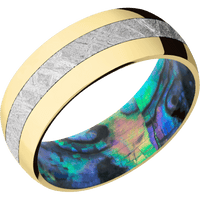 14K Yellow Gold + Polish Finish + Abalone