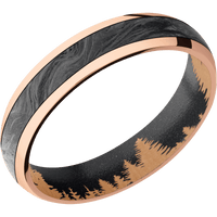 14K Rose Gold + Polish Finish + Dark Grey