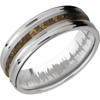 18K White Gold + Sand , Polish Finish