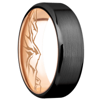 Zirconium + Satin , Polish Finish + 14K Rose Gold