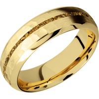 10K Yellow Gold + Hammer , Polish Finish