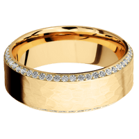 14K Yellow Gold + Hammer , Polish Finish