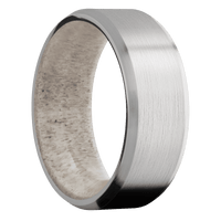 10K White Gold + Satin , Satin Finish + Antler