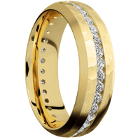 10K Yellow Gold + Hammer , Bead Finish