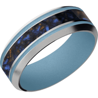 Titanium + Satin , Bead Finish + Polar Blue