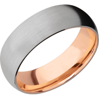 Titanium + Satin Finish + 14K Rose Gold