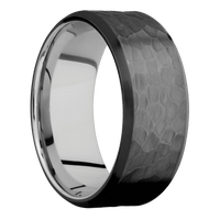 Zirconium + Hammer , Satin Finish + 18K White Gold