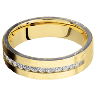14K Yellow Gold + Hammer Finish