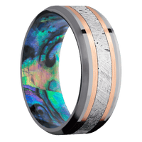 Tantalum + Polish , Satin Finish + Abalone