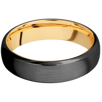 Zirconium + Satin , Polish Finish + 14K Yellow Gold
