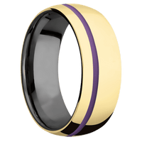 10K Yellow Gold + Polish , Polish Finish + Zirconium