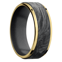 14K Yellow Gold + Polish , Polish Finish + Dark Grey
