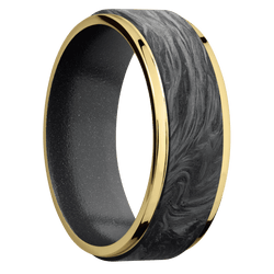 14K Yellow Gold + Polish , Polish Finish + Dark Grey