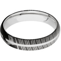 Damascus + Acid Finish + 14K White Gold