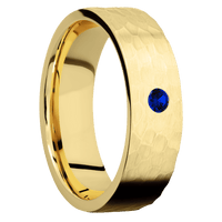 14K Yellow Gold + Hammer Finish